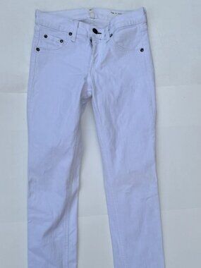 Rag & Bone Capri Low Rise Jeans White w/ Frayed Hem W1526M595BLF - Size 25